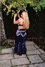 Birmingham belly dancer Debbie purple costume