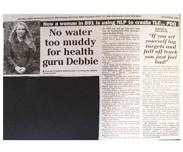 Media 12 No water too muddy for health guru debbie